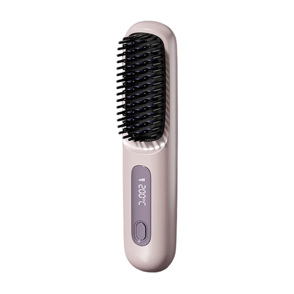 Hair Straightener Brush Household Heating Comb Straightener 3 Temp Settings Electric Brush Hot Comb for Hair Straightening