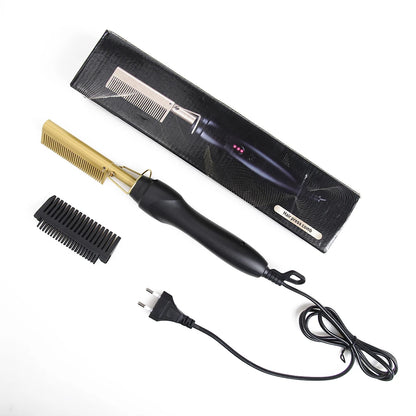 Electric Hot Comb Hair Straightener High Temperature Adjustable Temperature Iron Comb Straighten Or Curl Hair Ceramic Press Comb