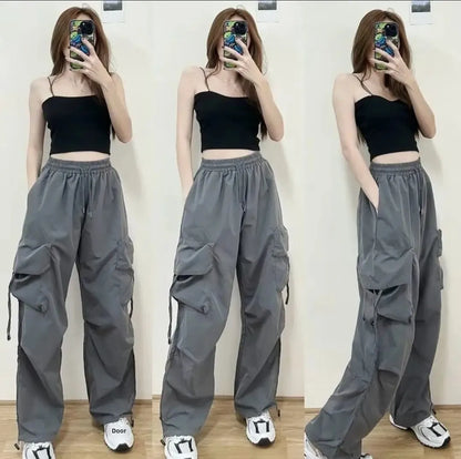 American Vintage High-Waisted Straight-Leg Wide-Leg Pants Casual Loose-Fit Design Sensibility For Women Summer 2024