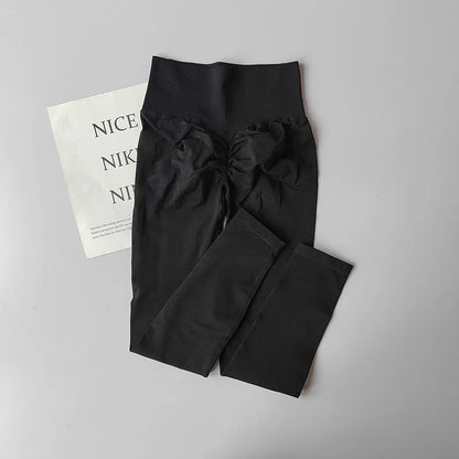 High Waist and Hip Lifting Fitness Pants for Women with High Elastic Legging Gym Belly Slimming and Quick-drying Peach Yoga Pant