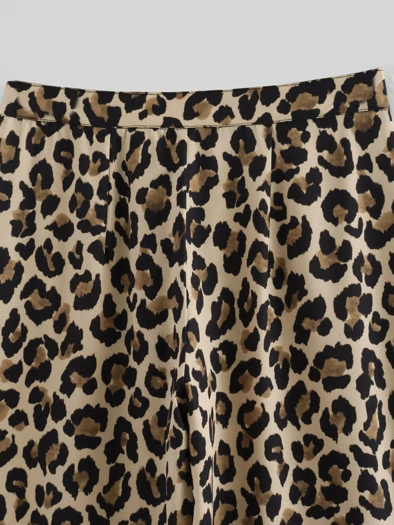 TRAF Women's Trousers Leopard Print Pants For Women Vintage High Waist Baggy Wide Pants Woman Streetwear Straight Long Pants