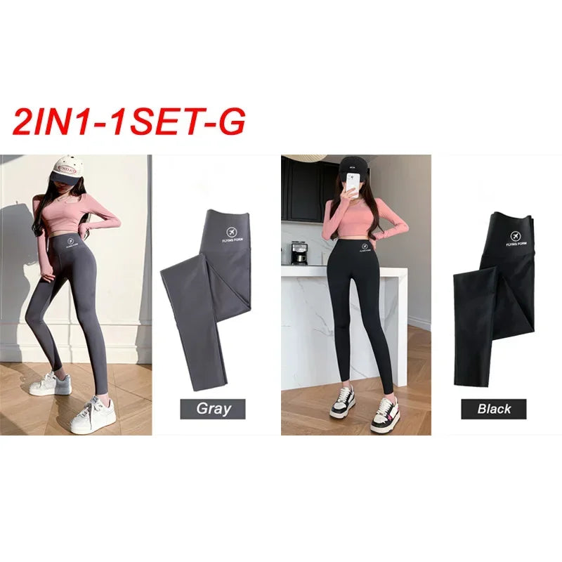 M-XL Shark pants women wear spring  autumn winter thin high-waisted belly lift hip yoga Barbie tights small feet black leggings