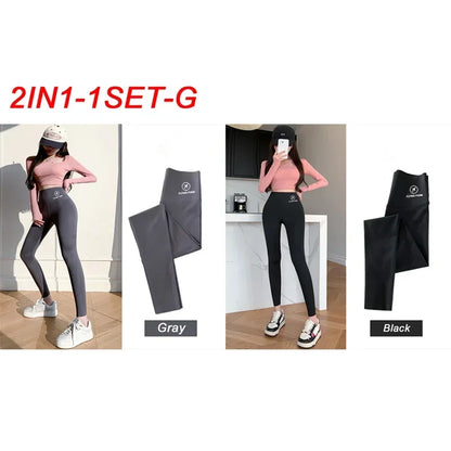 M-XL Shark pants women wear spring  autumn winter thin high-waisted belly lift hip yoga Barbie tights small feet black leggings