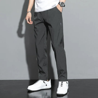 Men's Casual Pants Stretch Slim Fit Elastic Waist Jogger Korean Classic Blue Black Gray Male Brand Trousers Plus Size 4XL 5XL