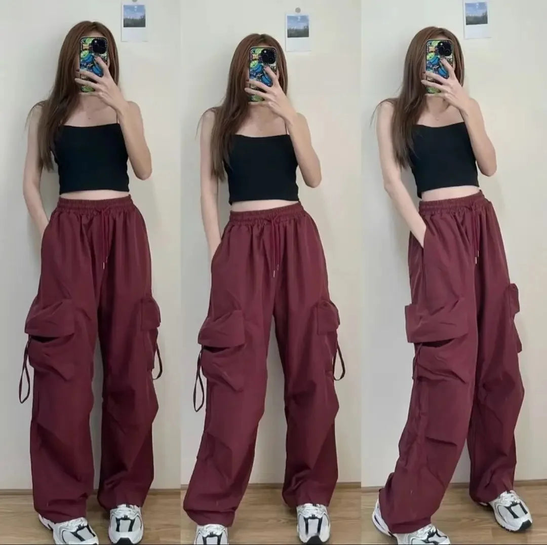 American Vintage High-Waisted Straight-Leg Wide-Leg Pants Casual Loose-Fit Design Sensibility For Women Summer 2024