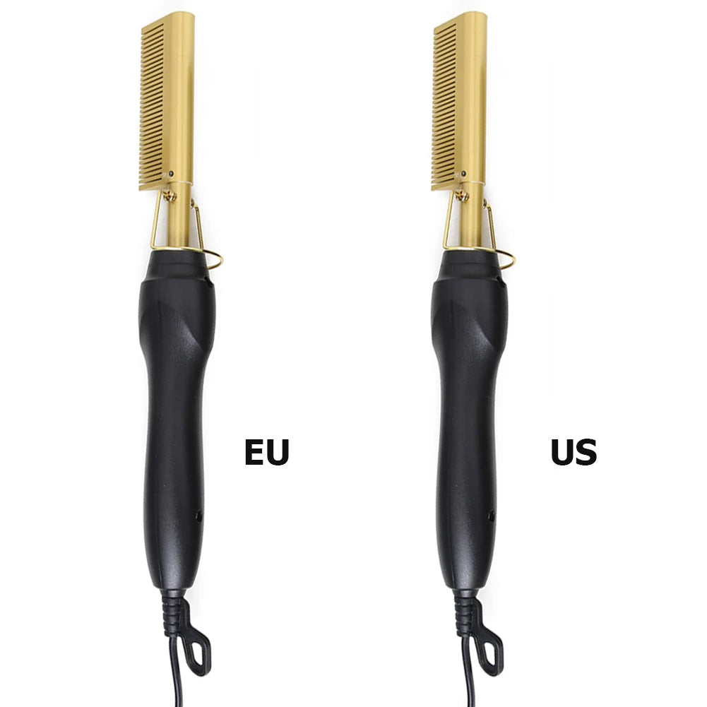 Electric Hot Comb Hair Straightener High Temperature Adjustable Temperature Iron Comb Straighten Or Curl Hair Ceramic Press Comb