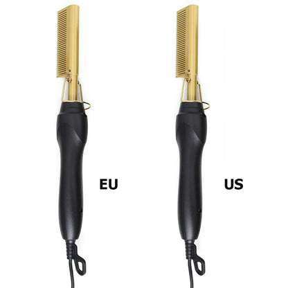Electric Hot Comb Hair Straightener High Temperature Adjustable Temperature Iron Comb Straighten Or Curl Hair Ceramic Press Comb
