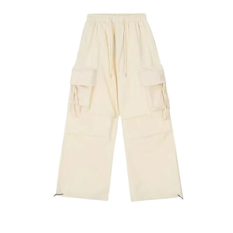 American Vintage High-Waisted Straight-Leg Wide-Leg Pants Casual Loose-Fit Design Sensibility For Women Summer 2024