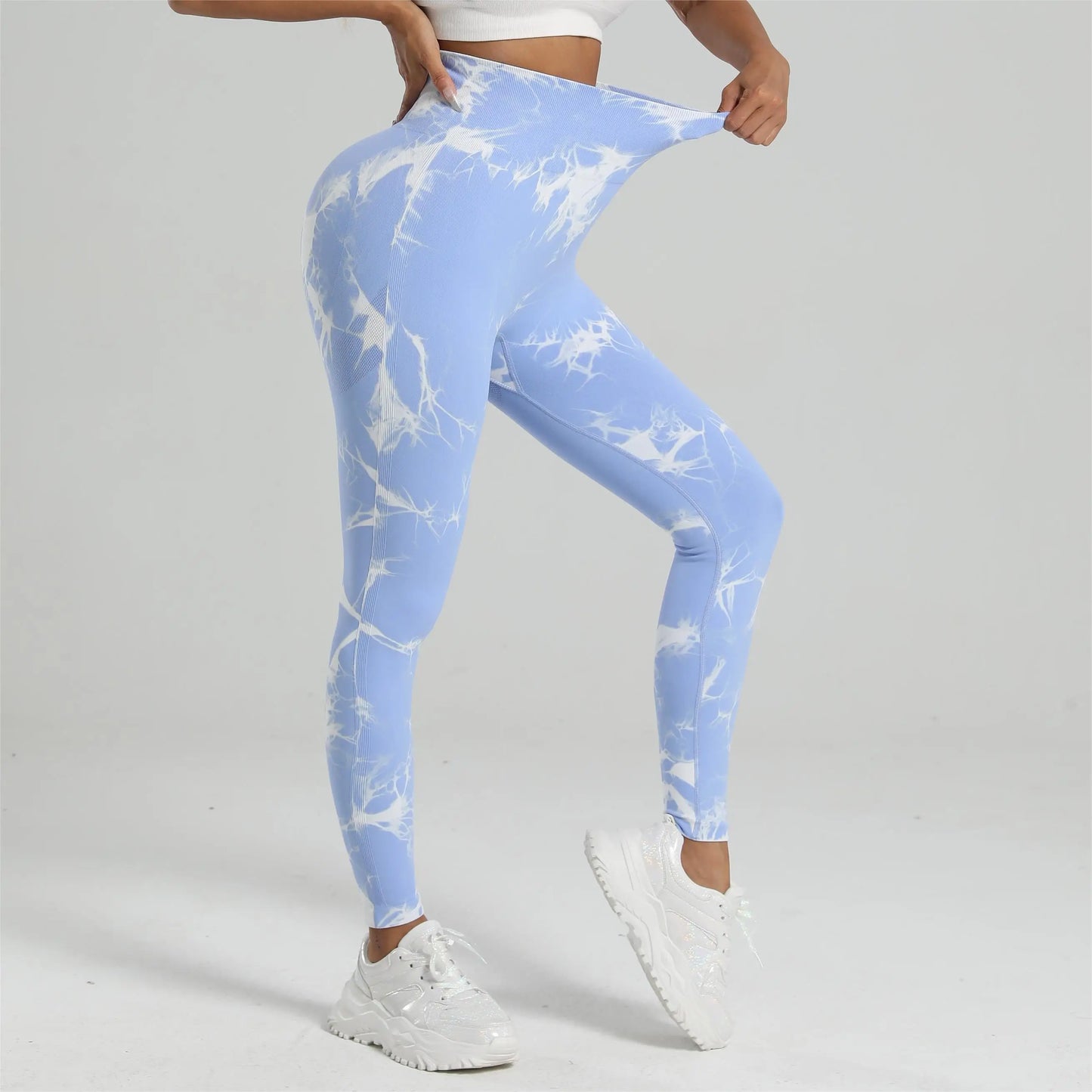 Women Tiedye Gym Leggings Seamless Mujer Push Up Seamless Pants Scrunch Sports Fitness High Waist Workout Yoga Leggins Drop Ship