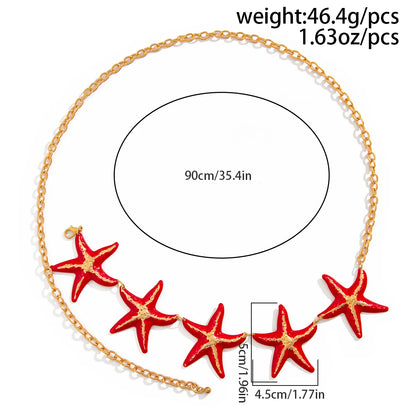 KunJoe Sexy Creative Beach Starfish Waist Chain for Women Bohemian Star Belly Chain Summer Body Jewelry Bikini Dress Belt New