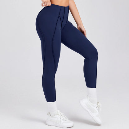 Women Nude Straps Yoga Pants Squat Proof Workout High Waist Leggings Fitness Pant Female Active Wear Legging