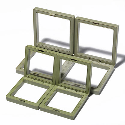 Black 3D Free Stand Suspension Floating Case Frame Membrane Display For Jewelry Storage Ring Earrings Necklace Accessories Box