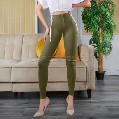 New Leggings Pants for Women High Waisted Skinny Pants Slim Fit Stretchy Fashion Length Trousers Hip Lifter Sexy Charming Curves