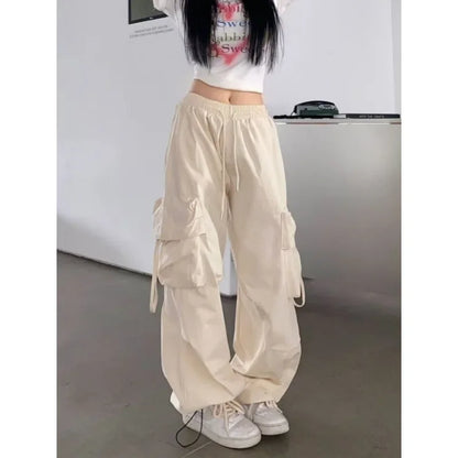 American Vintage High-Waisted Straight-Leg Wide-Leg Pants Casual Loose-Fit Design Sensibility For Women Summer 2024