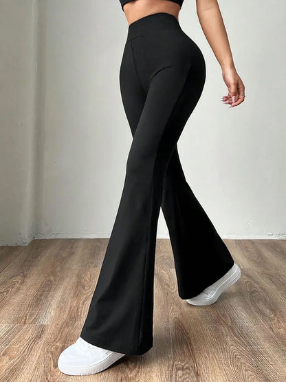 Summer New Women's Trousers Black Sexy Slim Hip-lifting Bell Bottoms Streetwear Fashion Female Versatile Pants Knitted Clothing