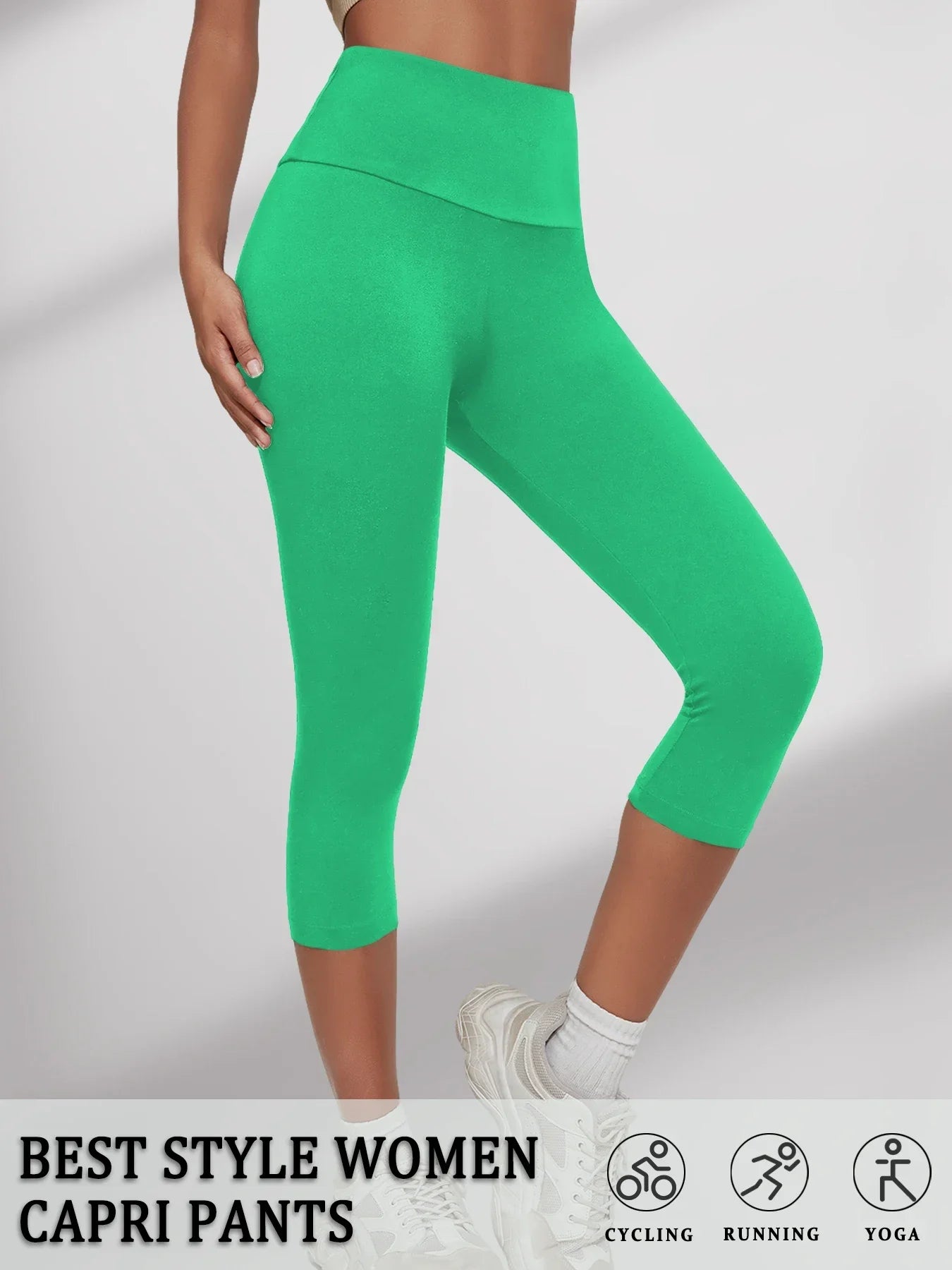 Women's High Waisted Capri Pants Super Soft No See Through Workout Yoga Running Athletic push up gym fitness Leggings