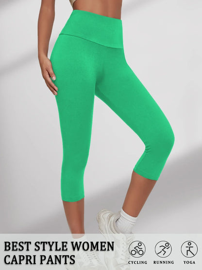 Women's High Waisted Capri Pants Super Soft No See Through Workout Yoga Running Athletic push up gym fitness Leggings