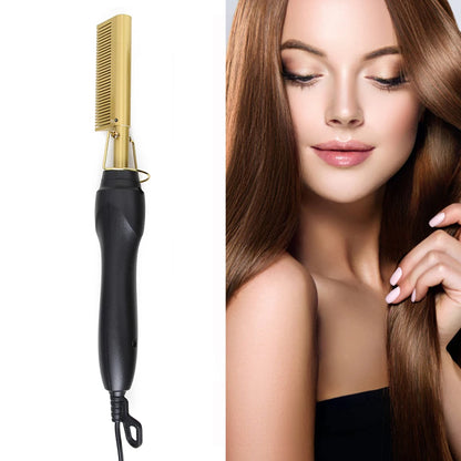 Electric Hot Comb Hair Straightener High Temperature Adjustable Temperature Iron Comb Straighten Or Curl Hair Ceramic Press Comb