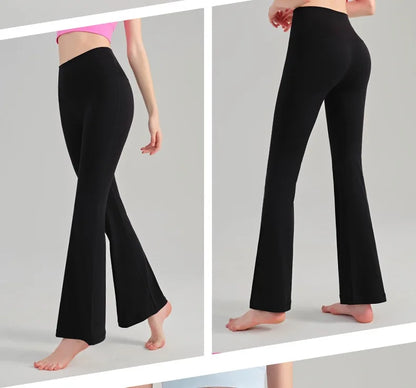 Naked Yoga Micro Flared Pants for Women High Waisted Tight Fitting Pilates Hip Lifting Slimming Fitness Pants for Outdoor Wear