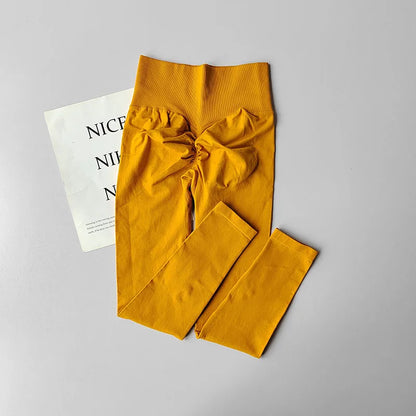 High Waist and Hip Lifting Fitness Pants for Women with High Elastic Legging Gym Belly Slimming and Quick-drying Peach Yoga Pant