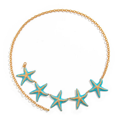 KunJoe Sexy Creative Beach Starfish Waist Chain for Women Bohemian Star Belly Chain Summer Body Jewelry Bikini Dress Belt New
